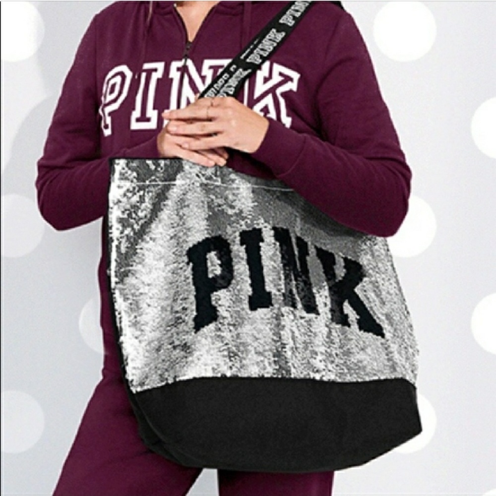 Pink Sequins Tote Bag